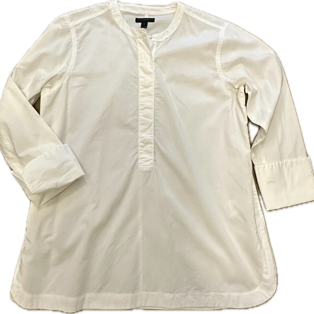 J. Crew 100% cotton white button blouse
